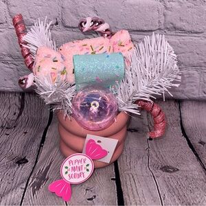 Peppermint Square Pastel Candyland Christmas Floral Arrangement